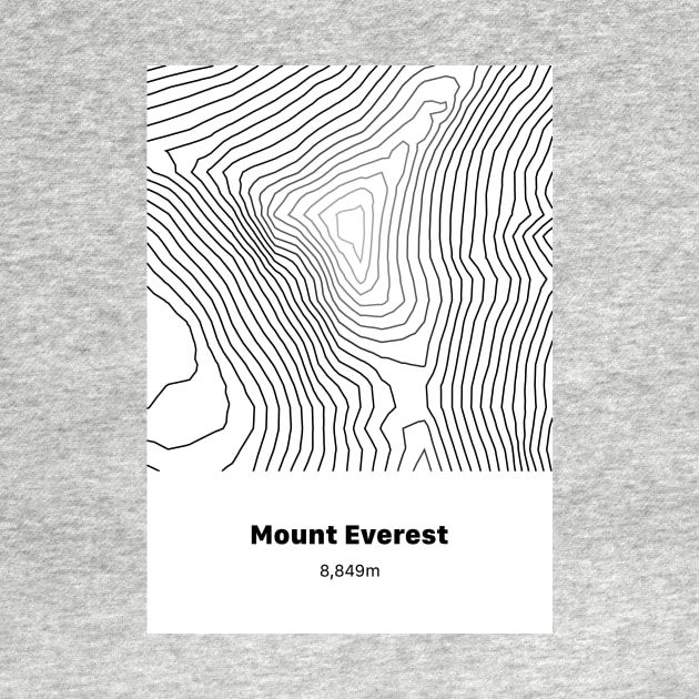 Mount Everest Topographic Map by Visitify